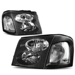 02-09 GMC Envoy Headlight Assembly (Driver & Passenger Side) - Black -High-Efficiency Car Light Store 02 09 gmc envoy headlight assembly driver passenger side black 109