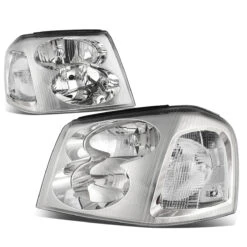 02-09 GMC Envoy Headlight Assembly (Driver & Passenger Side) - Chrome -High-Efficiency Car Light Store 02 09 gmc envoy headlight assembly driver passenger side chrome 114