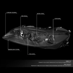 03-05 Mazda 6 Factory Style Replacement Headlights - Smoked / Clear -High-Efficiency Car Light Store 03 05 mazda 6 factory style replacement headlights smoked clear 105