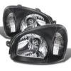 03-06 Hyundai Santa Fe Replacement Crystal Headlights - Black