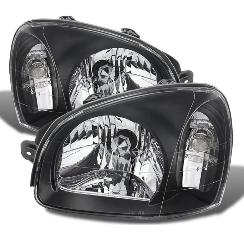 03-06 Hyundai Santa Fe Replacement Crystal Headlights - Black 1 03-06 Hyundai Santa Fe Replacement Crystal Headlights - Black