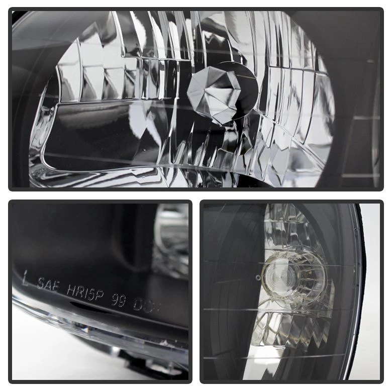 03-06 Hyundai Santa Fe Replacement Crystal Headlights - Black 2 03-06 Hyundai Santa Fe Replacement Crystal Headlights - Black - Image 2