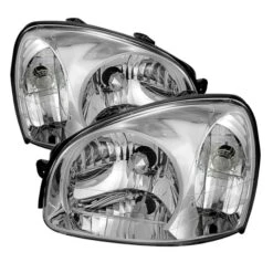 03-06 Hyundai Santa Fe Replacement Crystal Headlights - Chrome