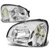 03-06 Santa Fe Factory Style Replacement Headlights - Chrome / Clear