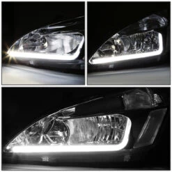 03-07 Honda Accord LED DRL Strip Crystal Headlights - Chrome Clear -High-Efficiency Car Light Store 03 07 honda accord led drl strip crystal headlights chrome clear 131