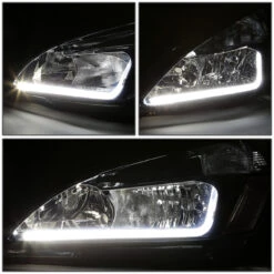 03-07 Honda Accord LED DRL Strip Crystal Headlights - Smoked Clear -High-Efficiency Car Light Store 03 07 honda accord led drl strip crystal headlights smoked clear 139