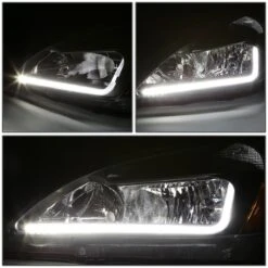 03-07 Honda Accord LED Optic-DRL Replace Headlights - Black -High-Efficiency Car Light Store 03 07 honda accord led optic drl replace headlights black 155