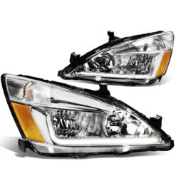03-07 Honda Accord LED Optic-DRL Replace Headlights - Chrome