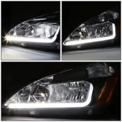 03-07 Honda Accord LED Optic-DRL Replace Headlights - Chrome -High-Efficiency Car Light Store 03 07 honda accord led optic drl replace headlights chrome 152