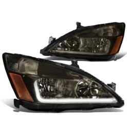 03-07 Honda Accord LED Optic-DRL Replace Headlights - Smoked