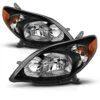 03-08 Toyota Matrix Euro Crystal Replacement Headlights - Black