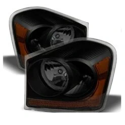 04-05 Dodge Durango OEM Style Replacement Headlights - Black Smoked