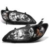 CG 2004-2005 Honda Civic JDM Style Crystal Headlights - Black