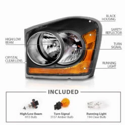 04-06 Dodge Durango Euro Style Crystal Headlights - Black -High-Efficiency Car Light Store 04 06 dodge durango euro style crystal headlights black 92