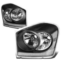 04-06 Dodge Durango Headlight Assembly (Driver & Passenger Side) - Black Clear