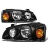 04-06 Hyundai Elantra Crystal Headlights - Black Amber