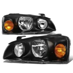 04-06 Hyundai Elantra Crystal Headlights - Black Amber
