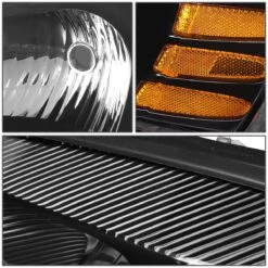 04-08 Pontiac Grand Prix Replacement Headlights - Black / Amber -High-Efficiency Car Light Store 04 08 pontiac grand prix replacement headlights black amber 63