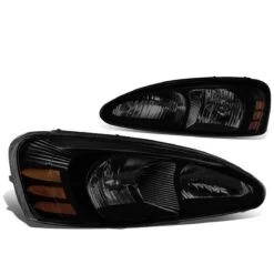 04-08 Pontiac Grand Prix Replacement Headlights - Black Smoked / Amber