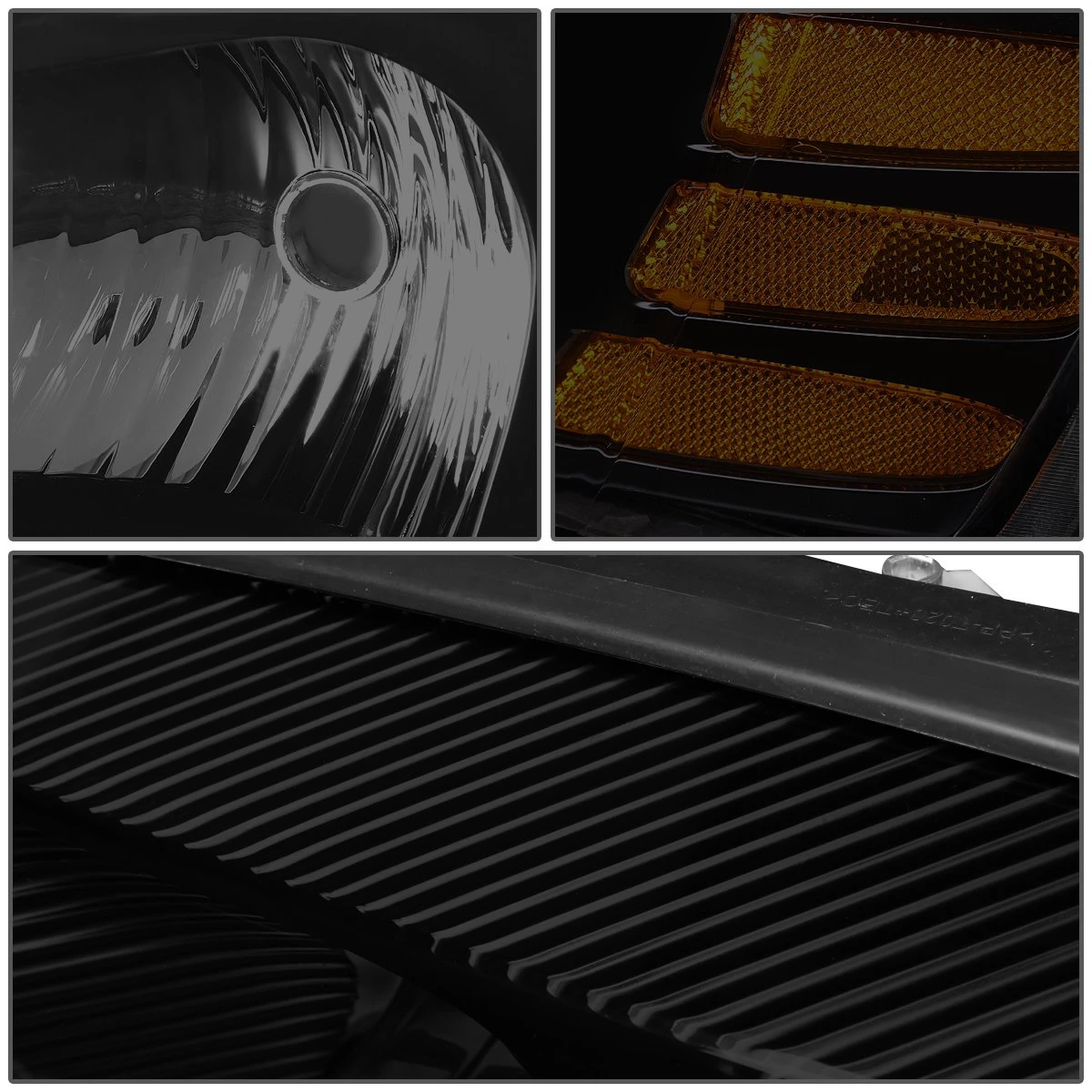 04-08 Pontiac Grand Prix Replacement Headlights - Black Smoked / Amber 3 04-08 Pontiac Grand Prix Replacement Headlights - Black Smoked / Amber - Image 3