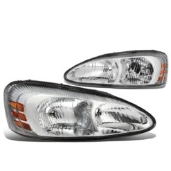 04-08 Pontiac Grand Prix Replacement Headlights - Chrome / Amber