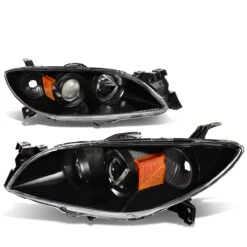 04-09 Mazda 3 4-Door Sedan Projector Headlights - Black / Amber 11 04-09 Mazda 3 4-Door Sedan Projector Headlights - Black / Amber -High-Efficiency Car Light Store 04 09 mazda 3 4 door sedan projector headlights black amber 149