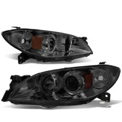 04-09 Mazda 3 4-Door Sedan Projector Headlights - Smoked / Amber