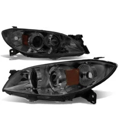 04-09 Mazda 3 4-Door Sedan Projector Headlights - Smoked / Amber -High-Efficiency Car Light Store 04 09 mazda 3 4 door sedan projector headlights smoked amber 153