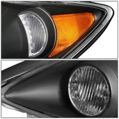 2005-2006 Toyota Camry OE-Style Black Housing Headlights - Amber Side Markers -High-Efficiency Car Light Store 05 06 toyota camry xv30 oe style replacement headlights black amber 164