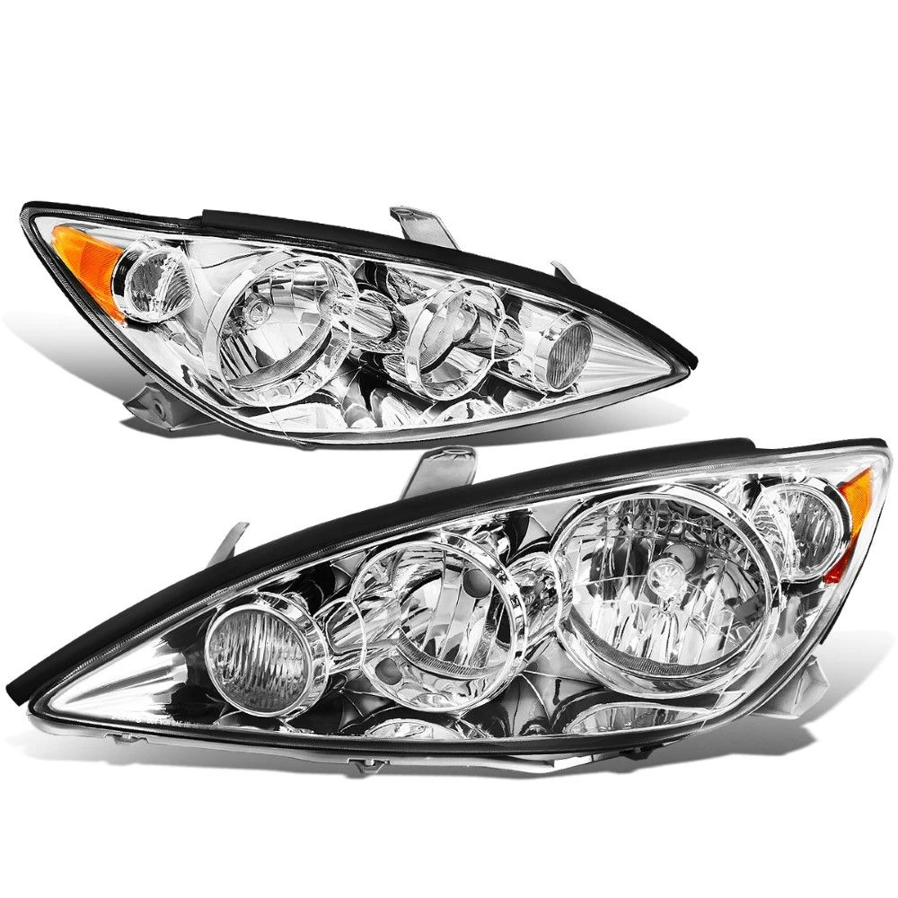 2005-2006 Toyota Camry OE-Style Chrome Housing Headlights - Amber Side Markers 1 2005-2006 Toyota Camry OE-Style Chrome Housing Headlights - Amber Side Markers