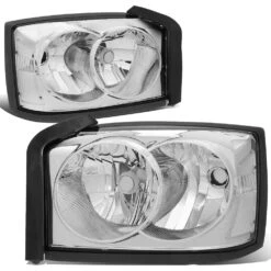 05-07 Dodge Dakota Factory-Style Headlights - Chrome Clear