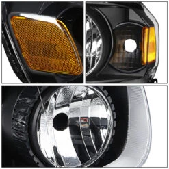 05-07 Ford Escape OE-Style Replacement Headlights - Black / Amber -High-Efficiency Car Light Store 05 07 ford escape oe style replacement headlights black amber 93