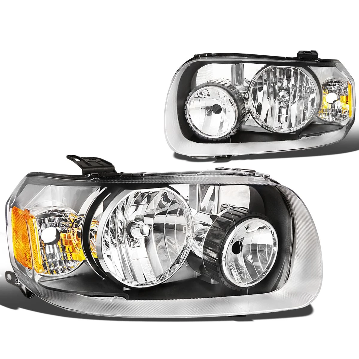 05-07 Ford Escape OE-Style Replacement Headlights - Chrome / Amber 2 05-07 Ford Escape OE-Style Replacement Headlights - Chrome / Amber - Image 2