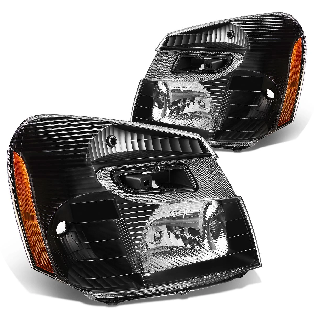 05-09 Chevy Equinox OE-Style Replacecment Headlights - Black/Amber 2 05-09 Chevy Equinox OE-Style Replacecment Headlights - Black/Amber - Image 2