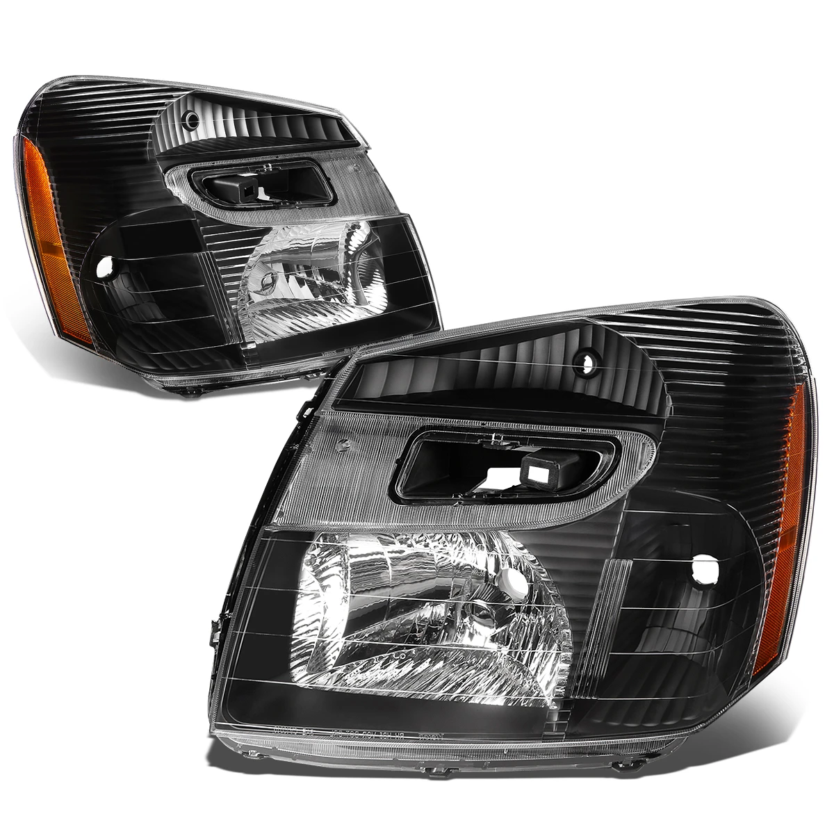 05-09 Chevy Equinox OE-Style Replacecment Headlights - Black/Amber 3 05-09 Chevy Equinox OE-Style Replacecment Headlights - Black/Amber - Image 3