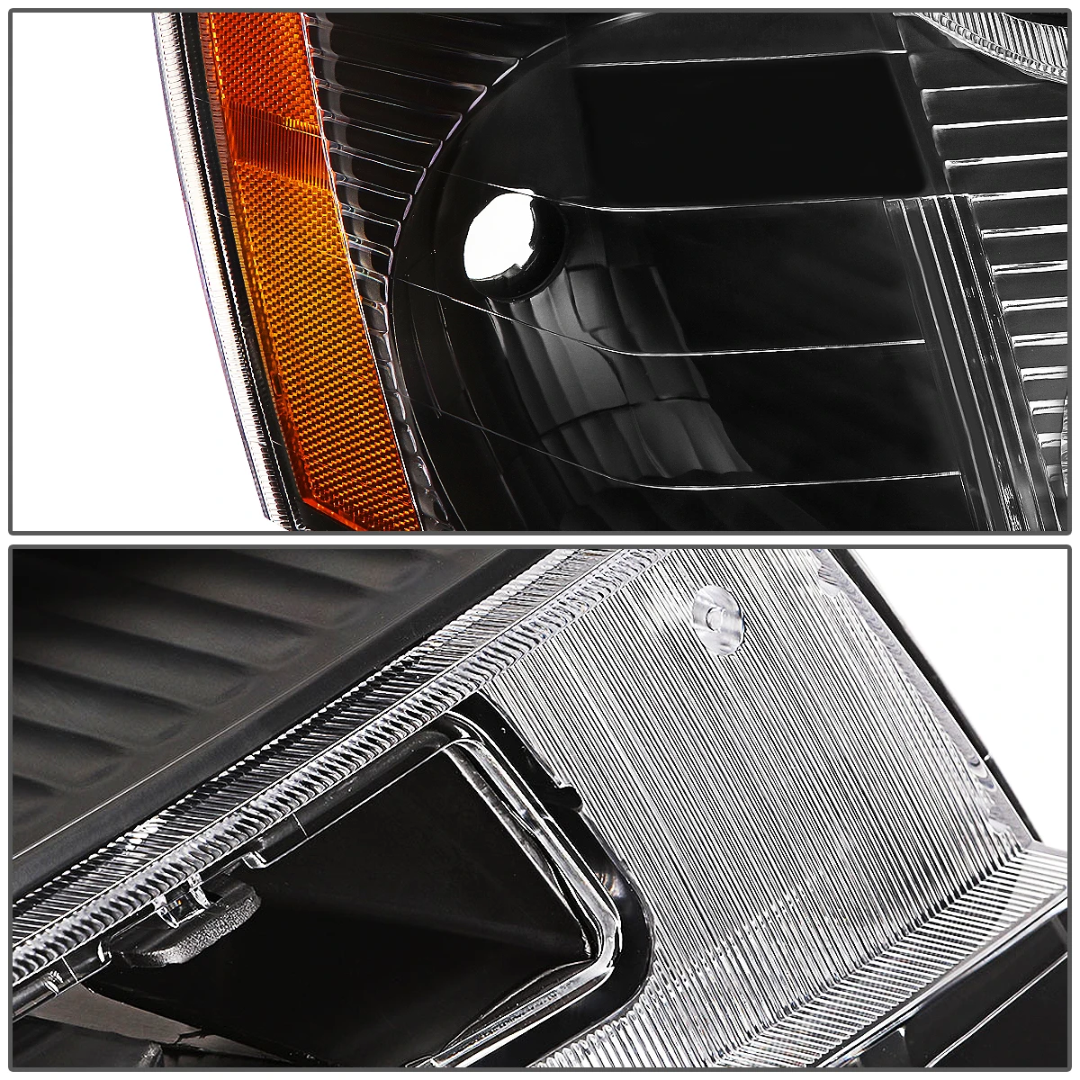 05-09 Chevy Equinox OE-Style Replacecment Headlights - Black/Amber 5 05-09 Chevy Equinox OE-Style Replacecment Headlights - Black/Amber - Image 5