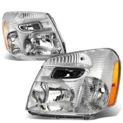 05-09 Chevy Equinox OE-Style Replacecment Headlights - Chrome/Amber -High-Efficiency Car Light Store 05 09 chevy equinox oe style replacecment headlights chrome amber 88