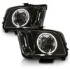 05-09 Ford Mustang CCFL Angel Eye Halo Crystal Headlights - Black