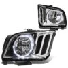 05-09 Ford Mustang LED Halo Replacement Headlights - Chrome