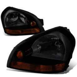 05-09 Hyundai Tucson Factory Style Replacement Headlights - Smoked / Amber