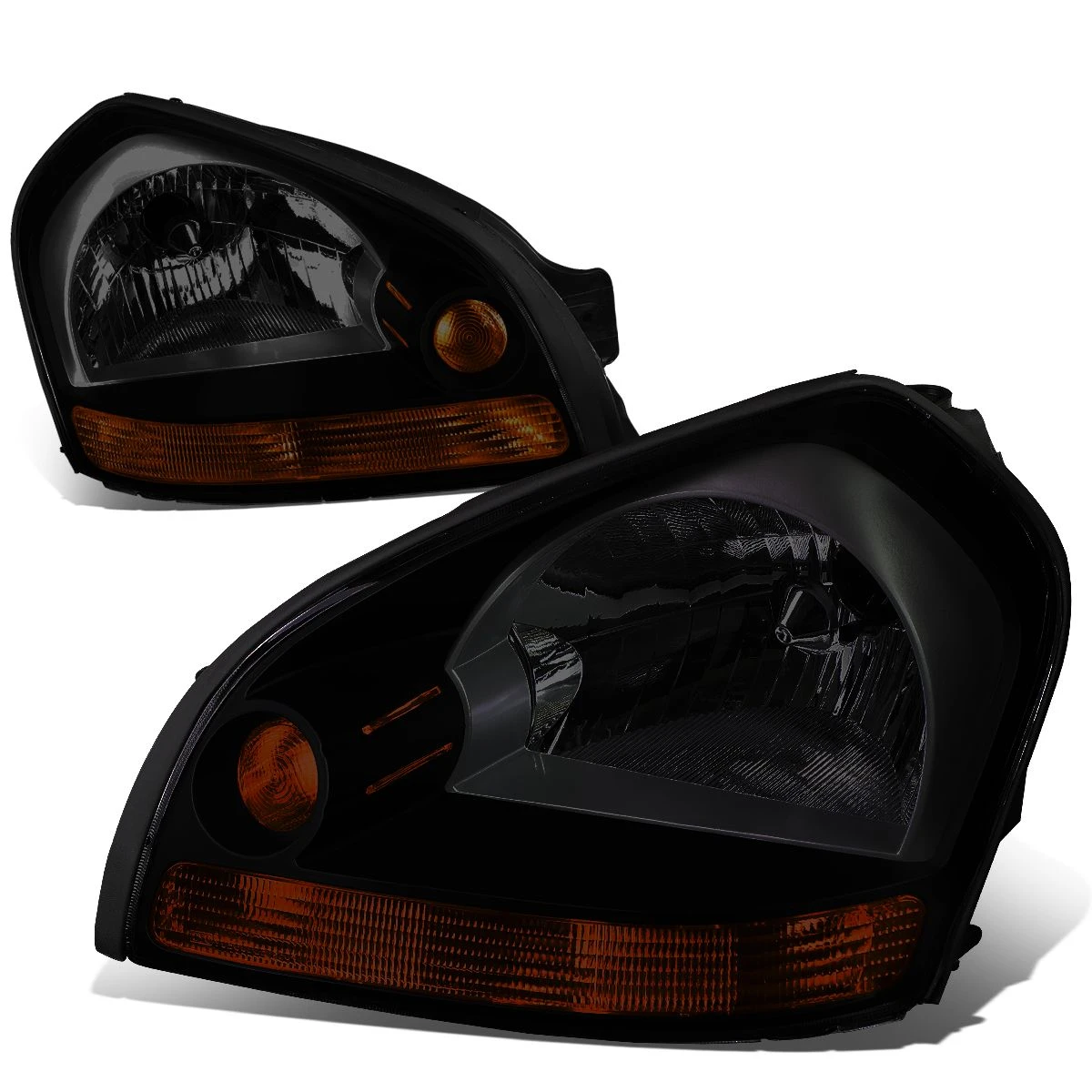 05-09 Hyundai Tucson Factory Style Replacement Headlights - Smoked / Amber 1 05-09 Hyundai Tucson Factory Style Replacement Headlights - Smoked / Amber