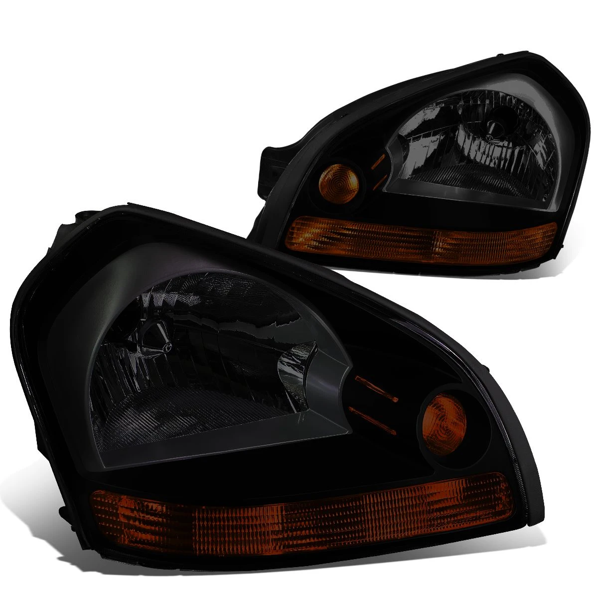 05-09 Hyundai Tucson Factory Style Replacement Headlights - Smoked / Amber 2 05-09 Hyundai Tucson Factory Style Replacement Headlights - Smoked / Amber - Image 2