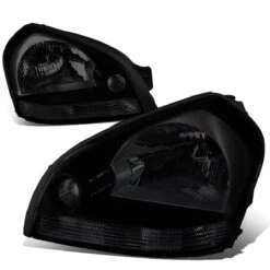 05-09 Hyundai Tucson Factory Style Replacement Headlights - Smoked / Clear