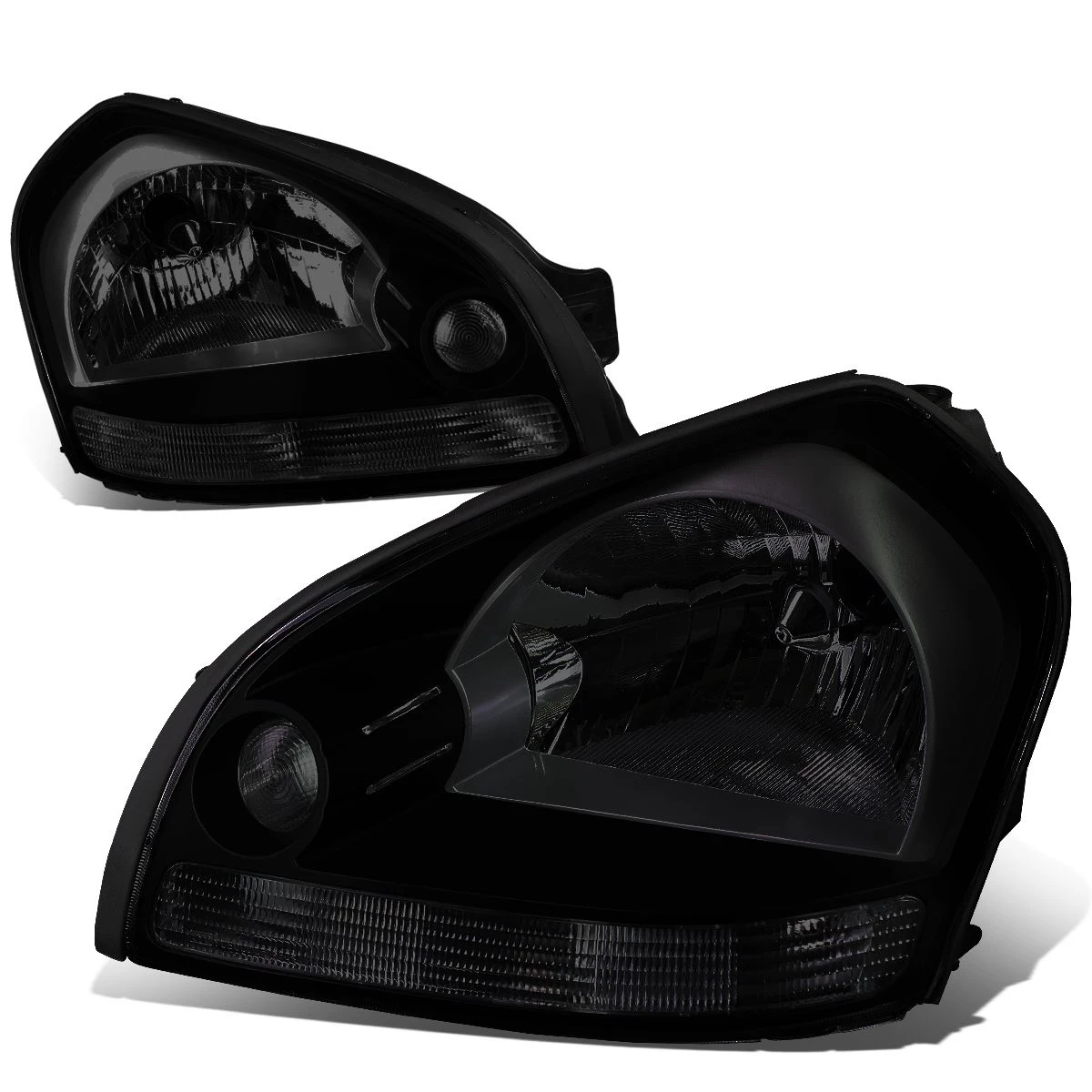 05-09 Hyundai Tucson Factory Style Replacement Headlights - Smoked / Clear 1 05-09 Hyundai Tucson Factory Style Replacement Headlights - Smoked / Clear