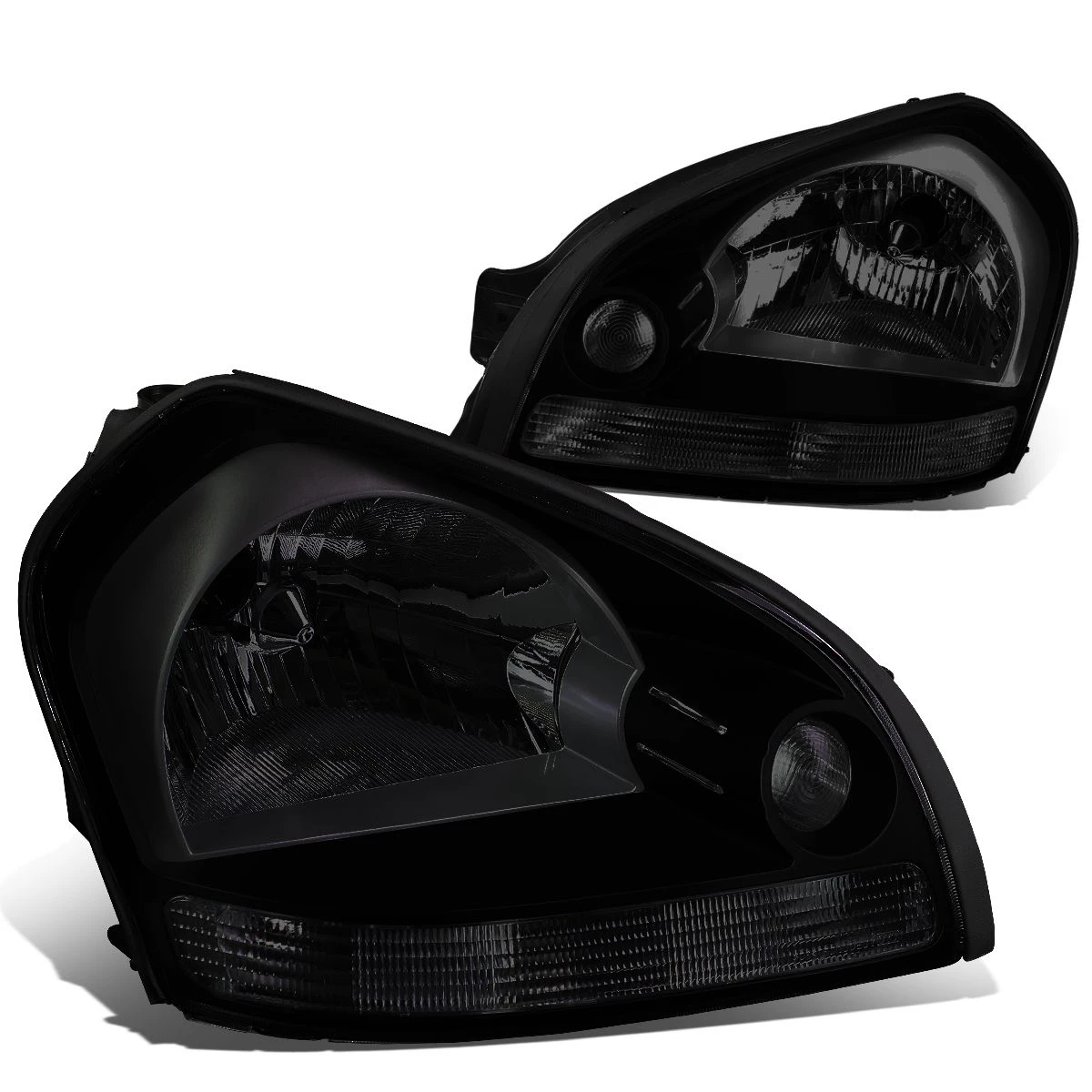 05-09 Hyundai Tucson Factory Style Replacement Headlights - Smoked / Clear 2 05-09 Hyundai Tucson Factory Style Replacement Headlights - Smoked / Clear - Image 2