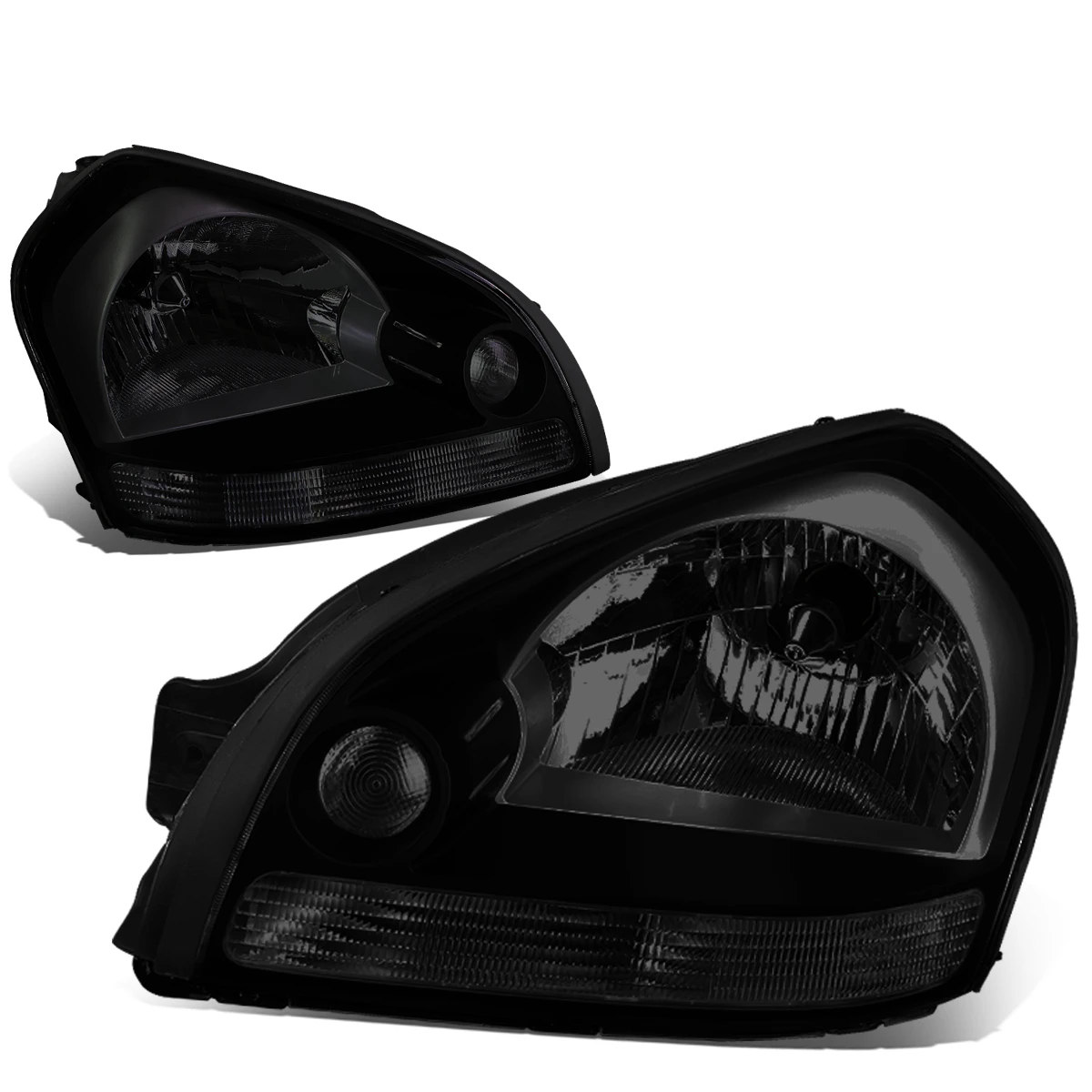 05-09 Hyundai Tucson Factory Style Replacement Headlights - Smoked / Clear 3 05-09 Hyundai Tucson Factory Style Replacement Headlights - Smoked / Clear - Image 3