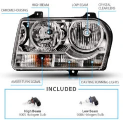 05-10 Chrysler 300 [Halogen Model] OE-Style Headlights - Chrome -High-Efficiency Car Light Store 05 10 chrysler 300 halogen model oe style headlights chrome 110