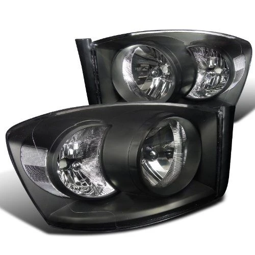 2006-2008 Dodge RAM Factory Style Headlights - Black / Clear Reflector 1 2006-2008 Dodge RAM Factory Style Headlights - Black / Clear Reflector