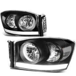 06-08 Dodge RAM LED DRL Crystal Headlights - Black Clear 11 06-08 Dodge RAM LED DRL Crystal Headlights - Black Clear -High-Efficiency Car Light Store 06 08 dodge ram led drl crystal headlights black clear 119
