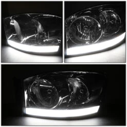 06-08 Dodge RAM LED DRL Crystal Headlights - Smoked Clear 13 06-08 Dodge RAM LED DRL Crystal Headlights - Smoked Clear -High-Efficiency Car Light Store 06 08 dodge ram led drl crystal headlights smoked clear 123